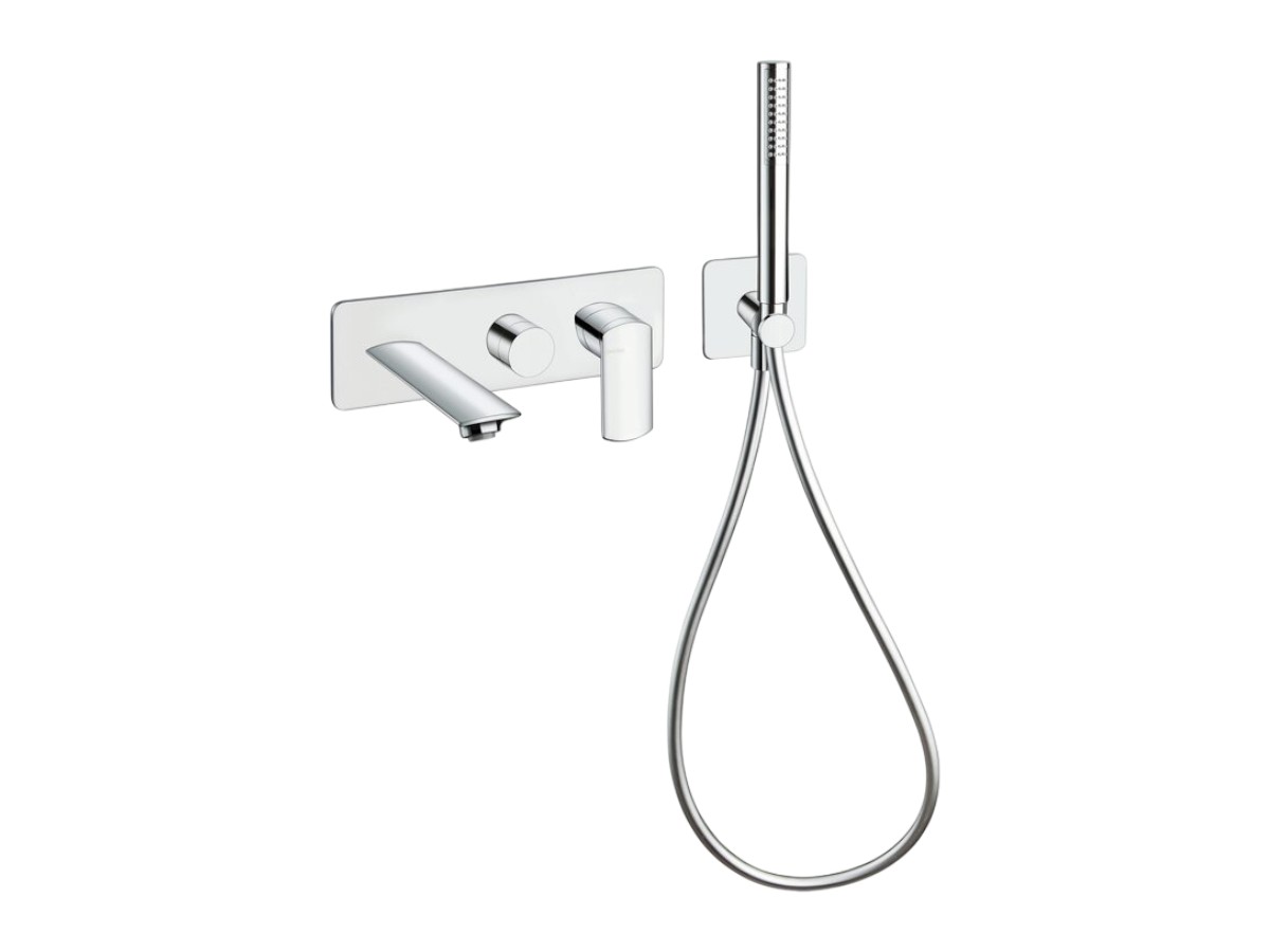 CRISTINA Rubinetterie Profilo Cripf103 Wall Mounted Bath And Shower Mixer Set