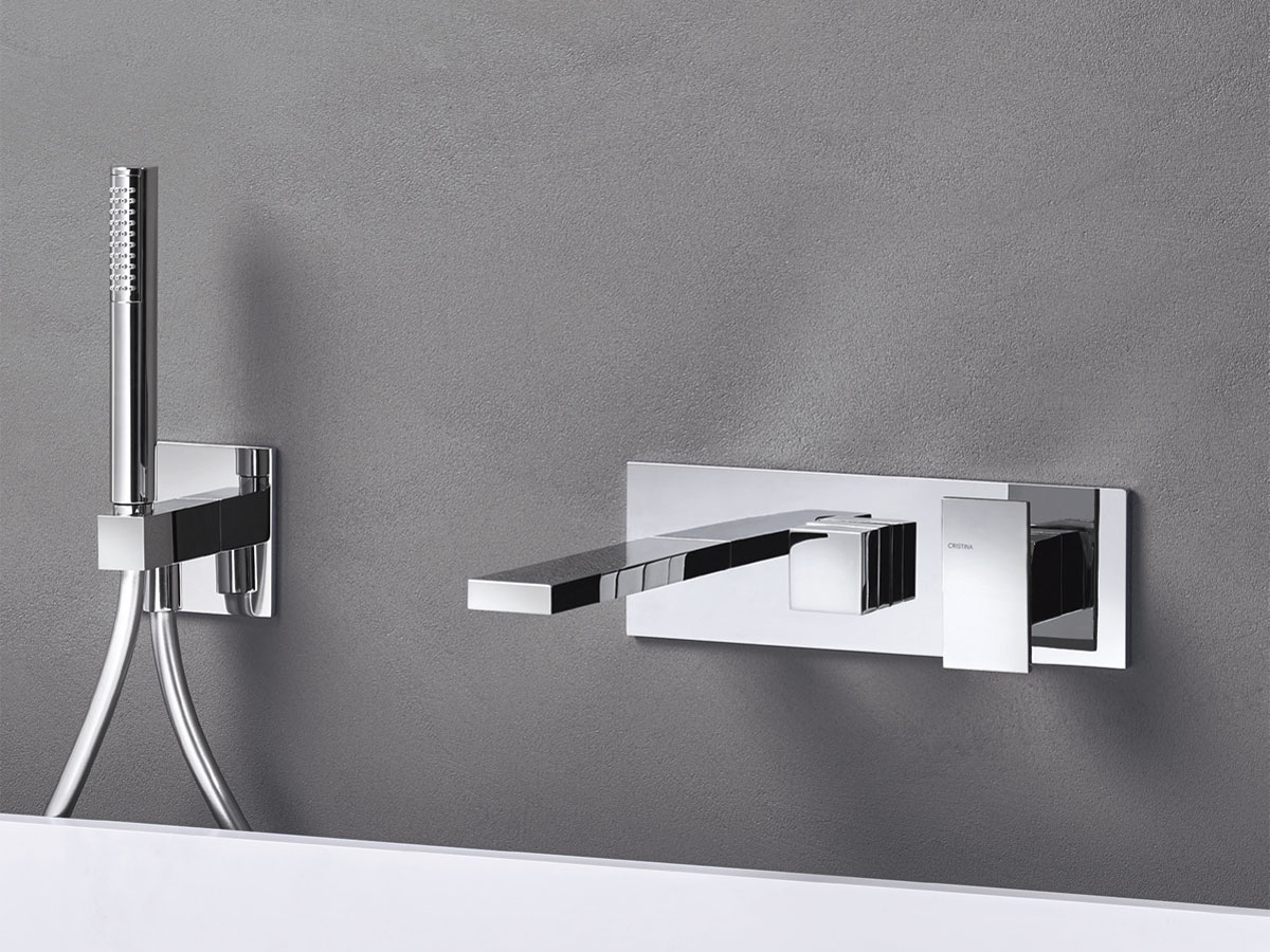 CRISTINA Rubinetterie Tabula Wall Mounted Bathtub Set