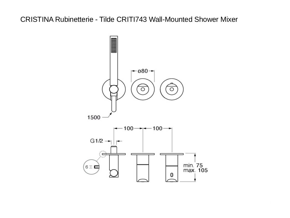 CRISTINA Rubinetterie Tilde Criti743 Wall Mounted Shower Mixer