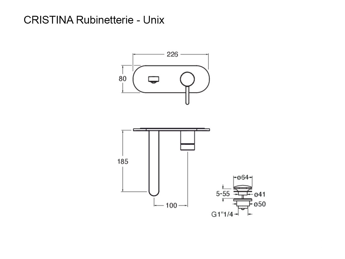 CRISTINA Rubinetterie Unix Stainless Steel