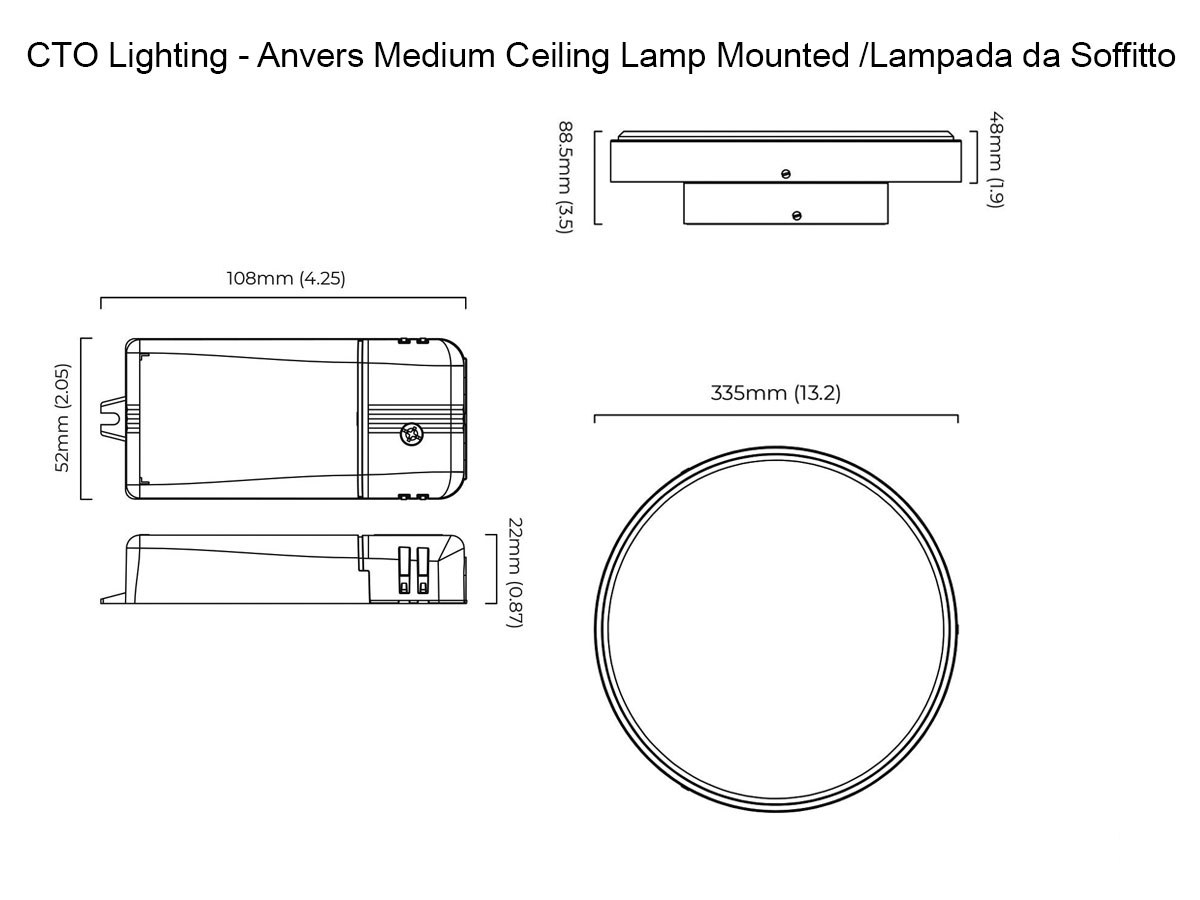 CTO Lighting Anvers Medium Ceiling Lamp Mounted