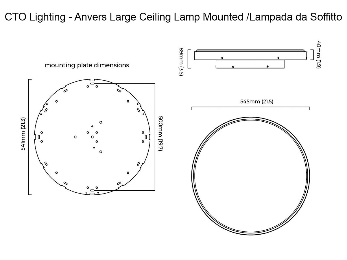 CTO Lighting Anvers Large Ceiling Lamp Mounted