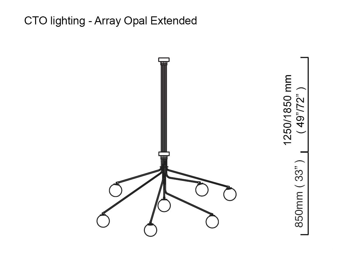 CTO Lighting Array Opal Extended Ceiling Lamp