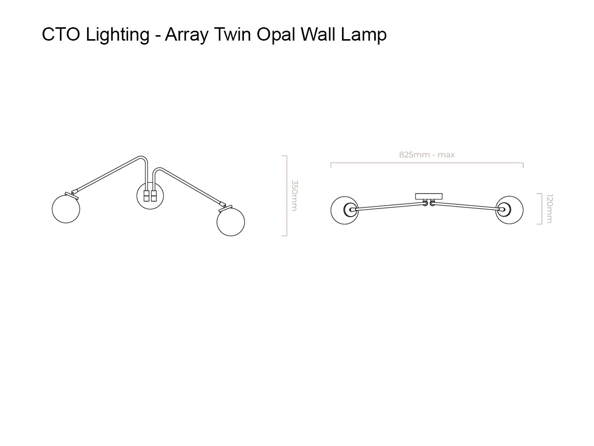 CTO Lighting Array Twin Opal Wall Lamp