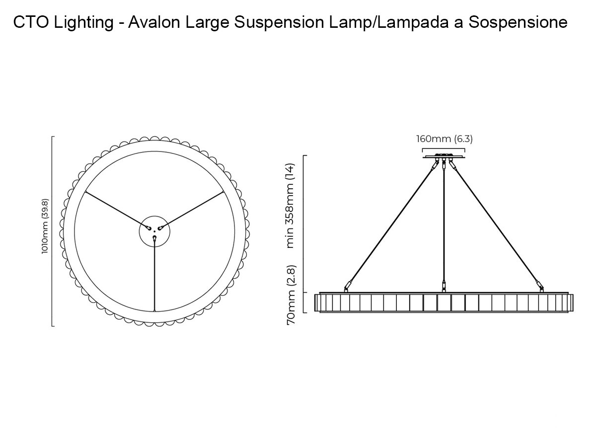 CTO Lighting Avalon Large Suspension Lamp