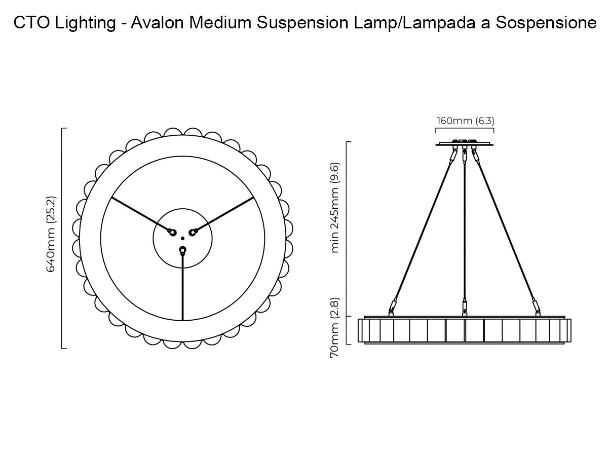 CTO Lighting Avalon Medium Suspension Lamp