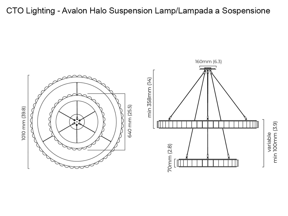 CTO Lighting Avalon Halo Suspension Lamp