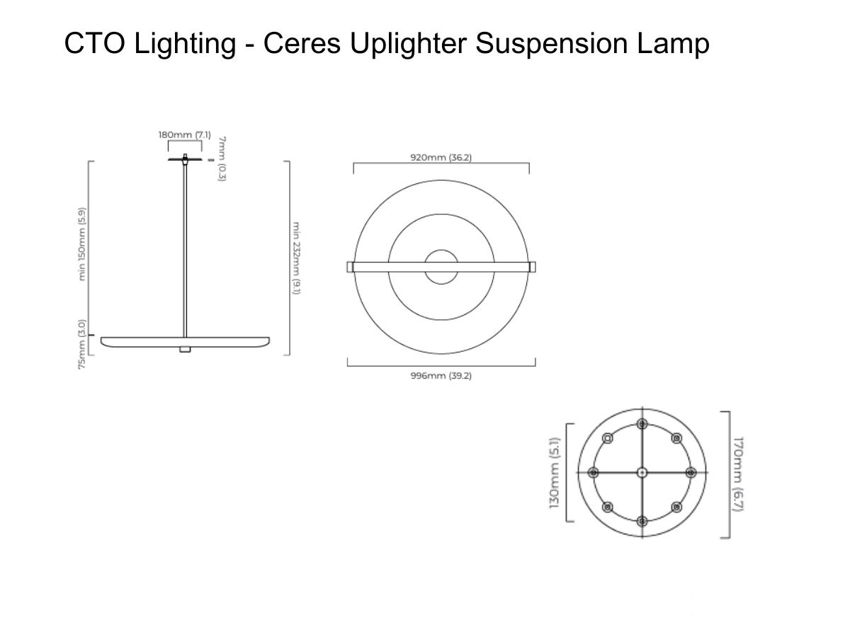 CTO Lighting Ceres Uplighter Suspension Lamp