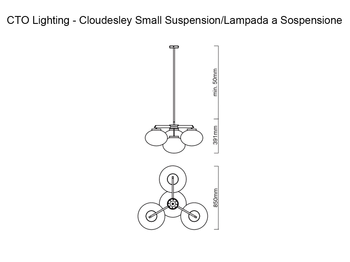 CTO Lighting Cloudesley Small Suspension Lamp