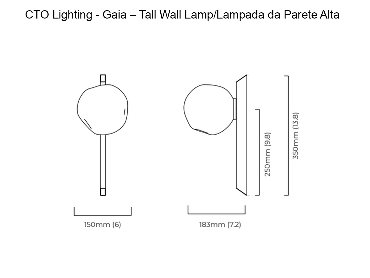 Бра CTO Lighting Gaia, высокое