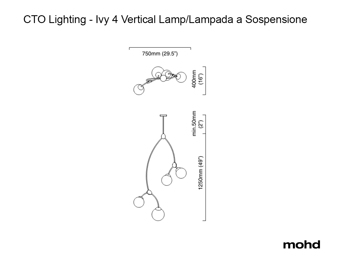 Подвесной светильник CTO Lighting Ivy 4 Vertical