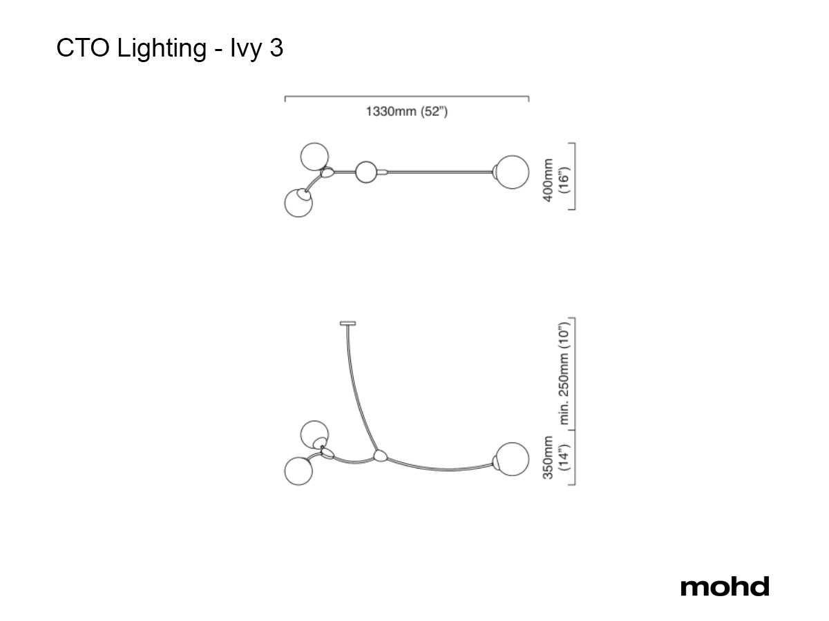 Подвесной светильник CTO Lighting Ivy Horizontal 3
