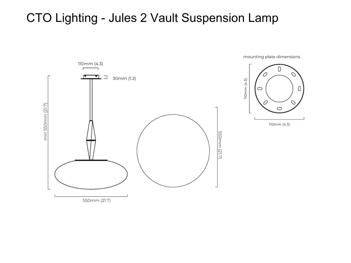 CTO Lighting Jules 2 Vault Suspension Lamp