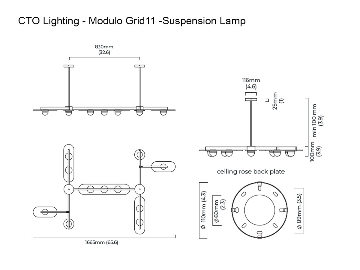 CTO Lighting Modulo Grid 11 Suspension Lamp