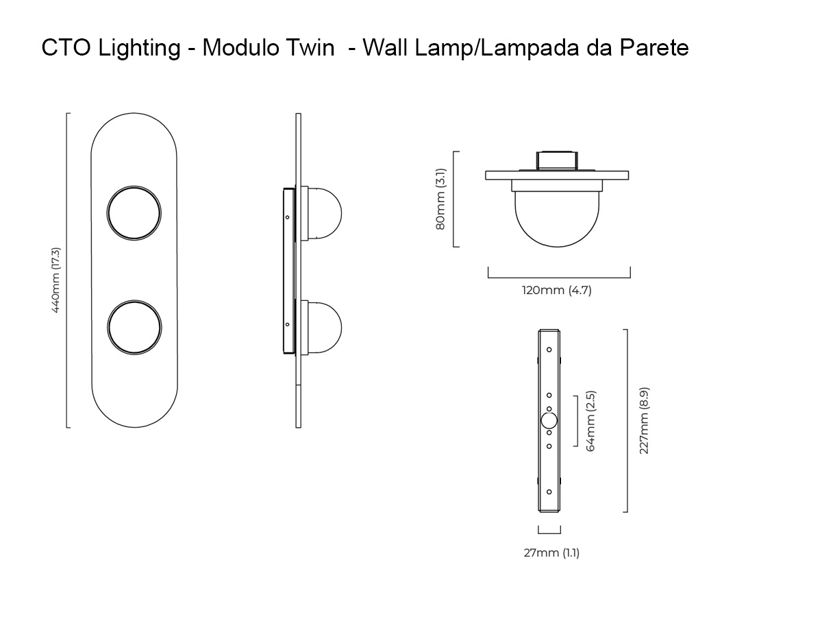 CTO Lighting Modulo Twin Wall Lamp