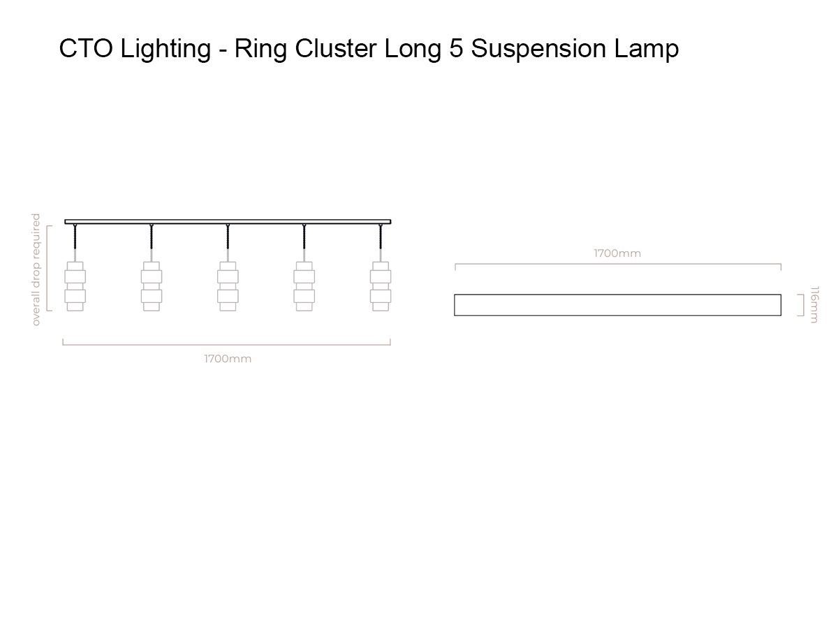 CTO Lighting Ring Cluster Long 5 Suspension Lamp