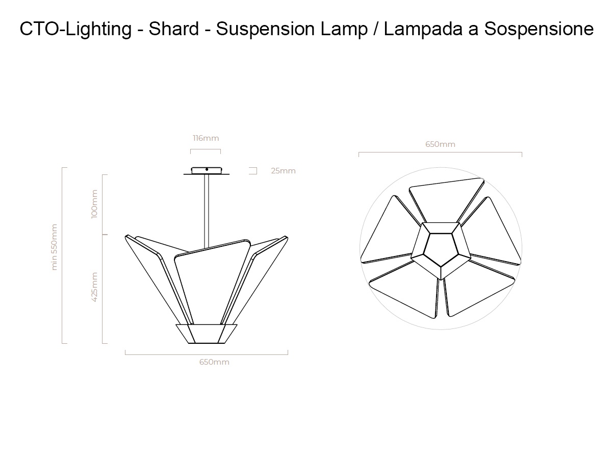 CTO Lighting Suspension Lamp Shard