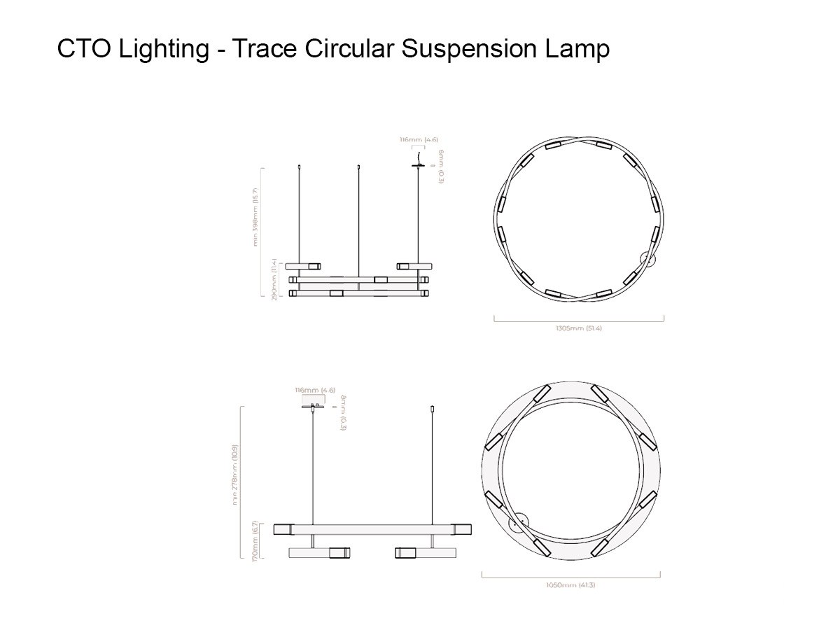 CTO Lighting Trace Circular Suspension Lamp