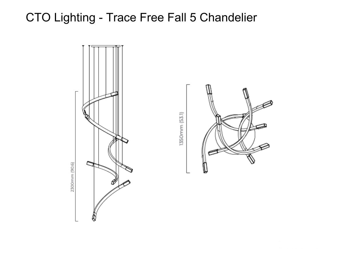 CTO Lighting Trace Free Fall 5 Chandelier