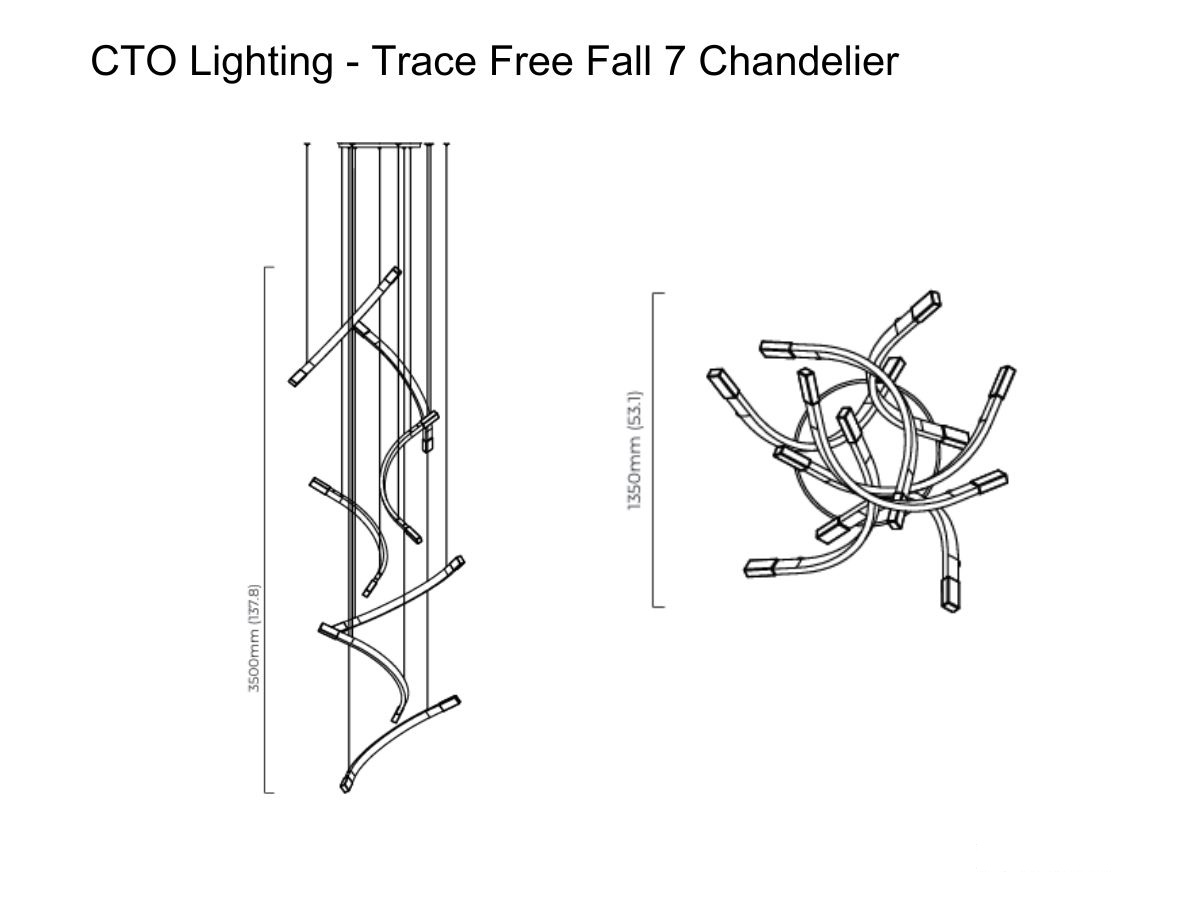 CTO Lighting Trace Free Fall 7 Chandelier