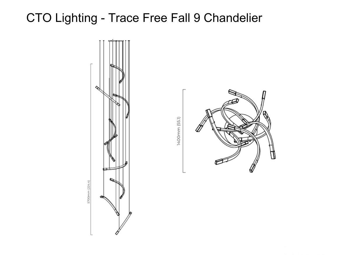 CTO Lighting Trace Free Fall 9 Chandelier