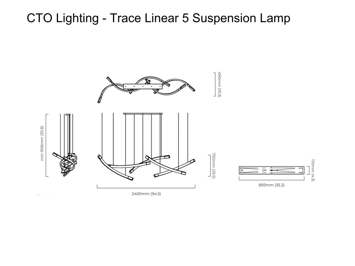 CTO Lighting Trace Linear 2 Suspension Lamp