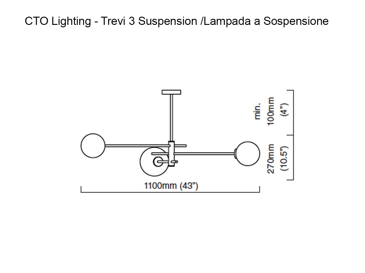 CTO Lighting Trevi 3 Suspension Lamp