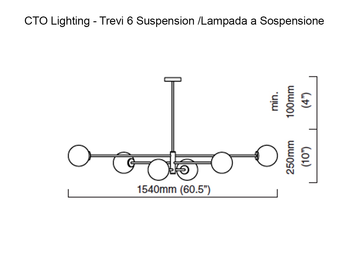 CTO Lighting Trevi 6 Suspension Lamp