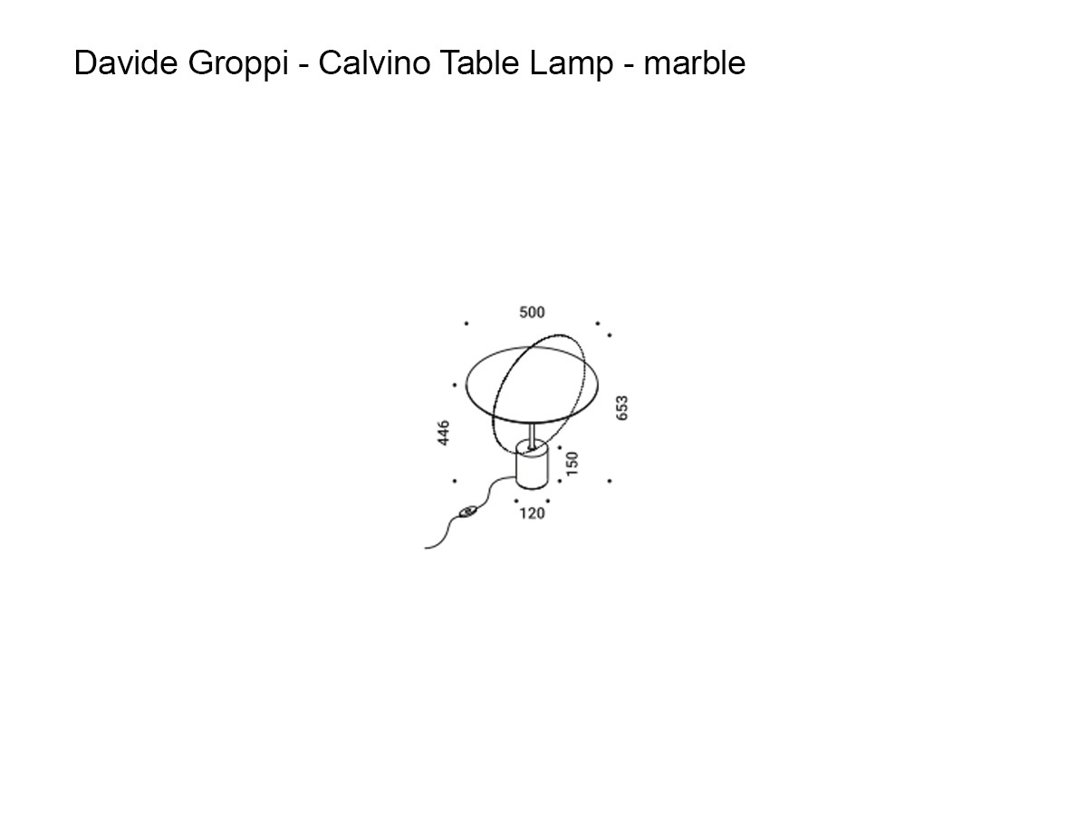 Davide Groppi Calvino Table Lamp Marble Base