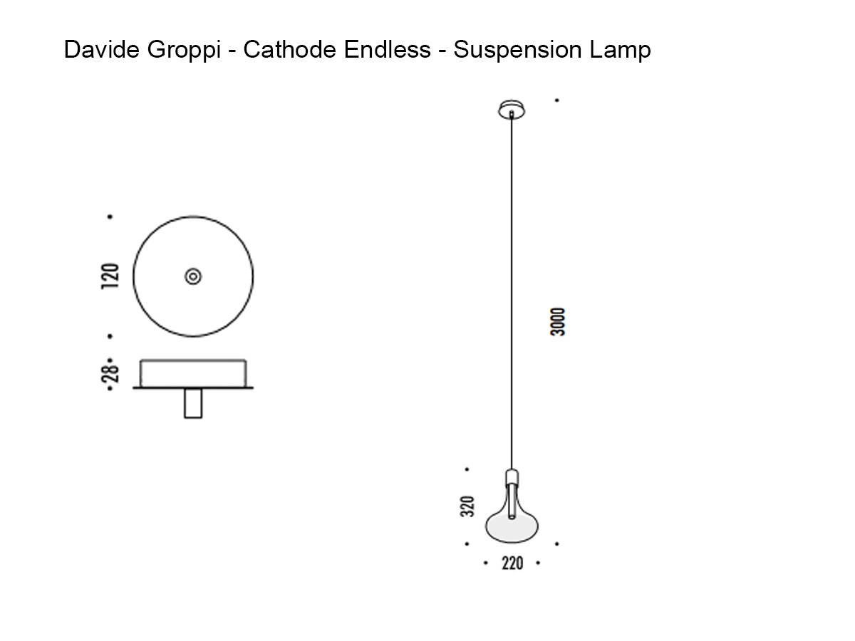 Davide Groppi Cathode Endless Suspension Lamp3000k