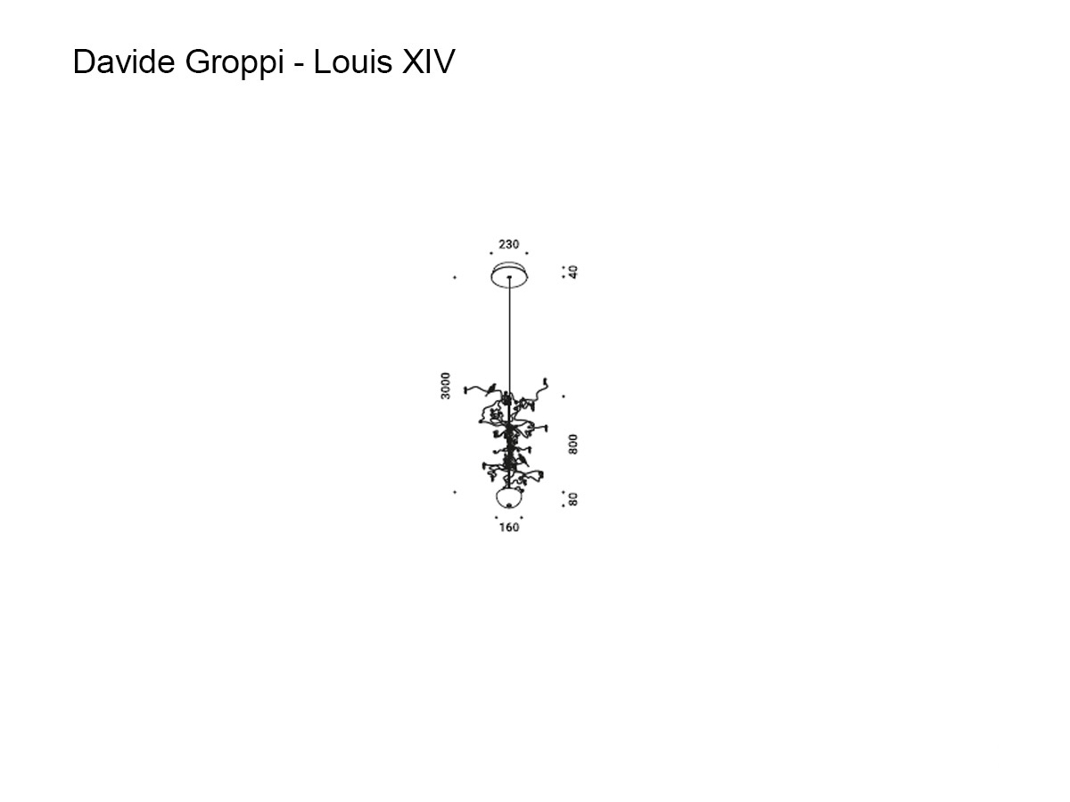 Davide Groppi Louis Xiv Suspension Lamp Ricordo Di Un Lampadario A Gocce