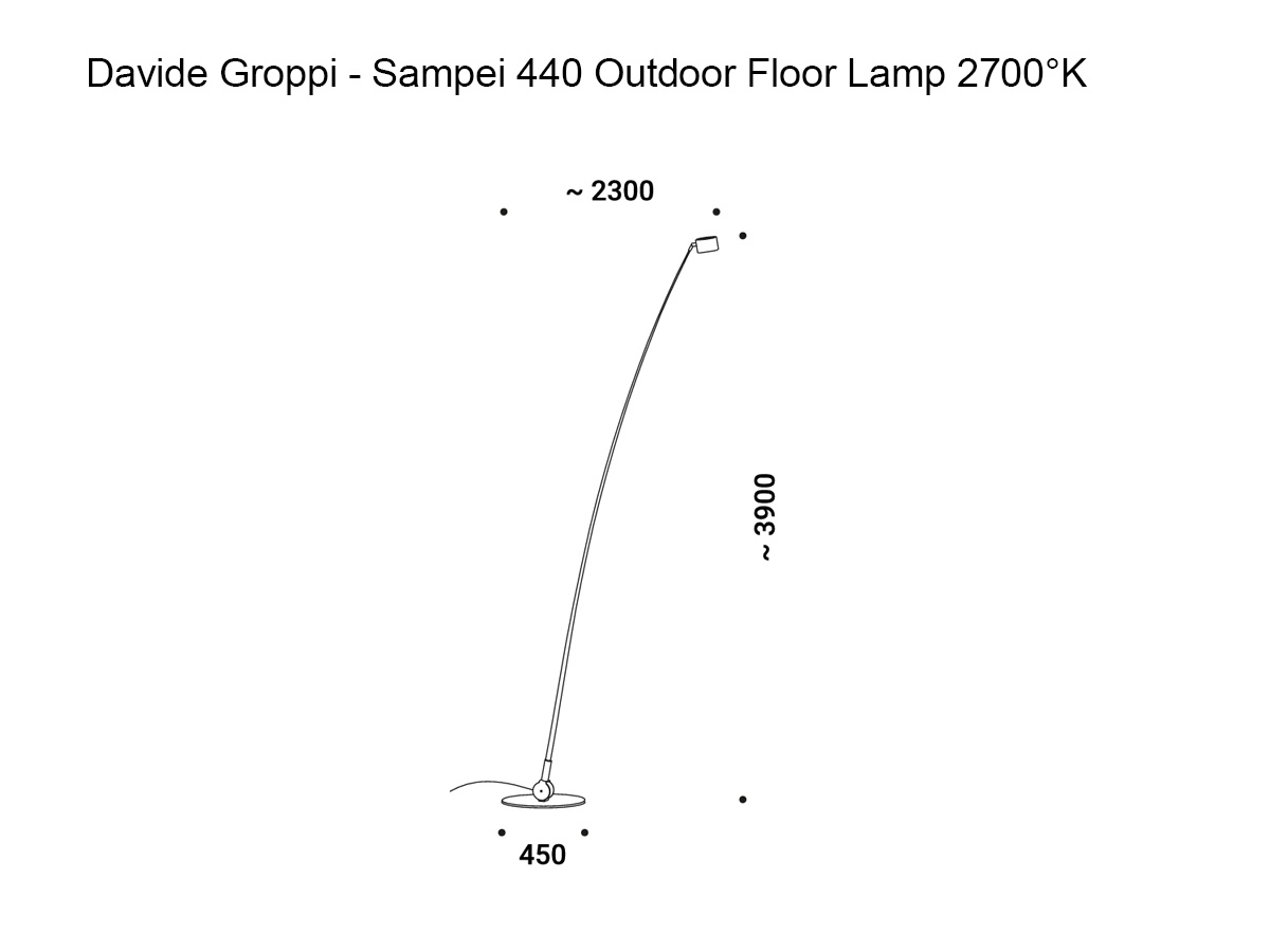 Davide Groppi Sampei 440 Outdoor Floor Lamp 2700k