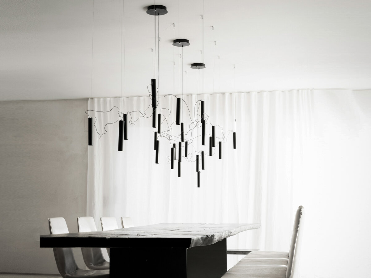 Davide Groppi Simbiosi Suspension Lamp 2700k Black