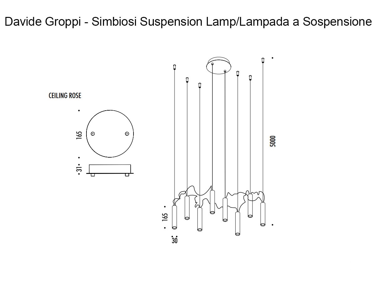 Davide Groppi Simbiosi Suspension Lamp White 3000k
