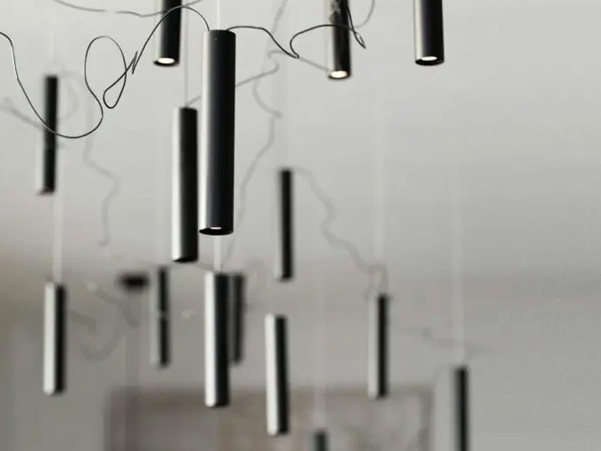 Davide Groppi Simbiosi Suspension Lamp Black 3000k