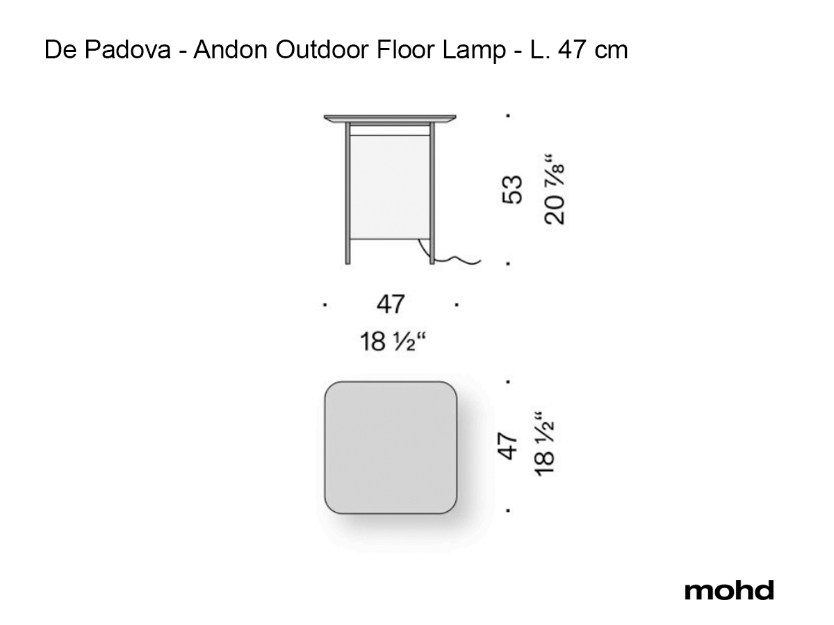 Торшер De Padova Andon Outdoor, L 47 см