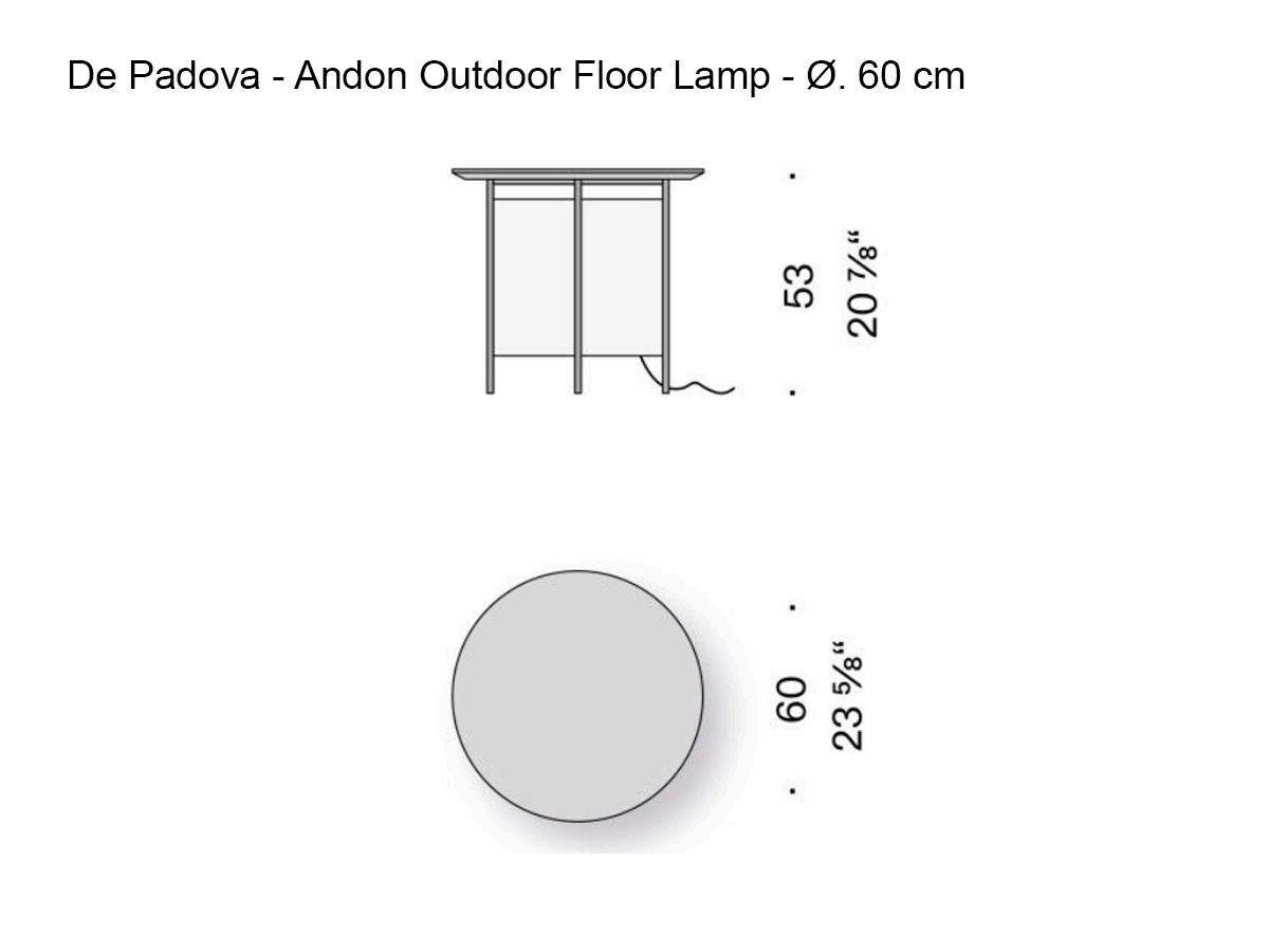 De Padova Andon Outdoor Floor Lamp O 60 Cm