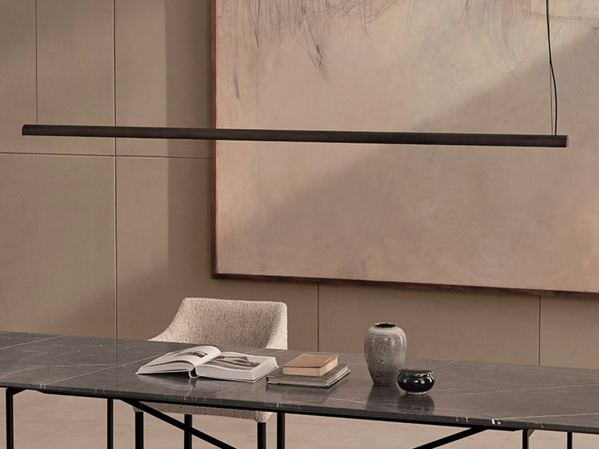 De Padova Cut Back Linear Suspension Lamp L 200 Cm