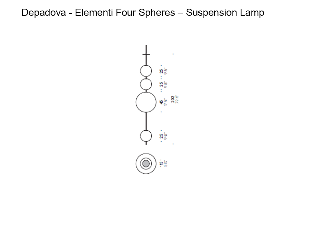 De Padova Elementi Four Spheres Suspension Lamp
