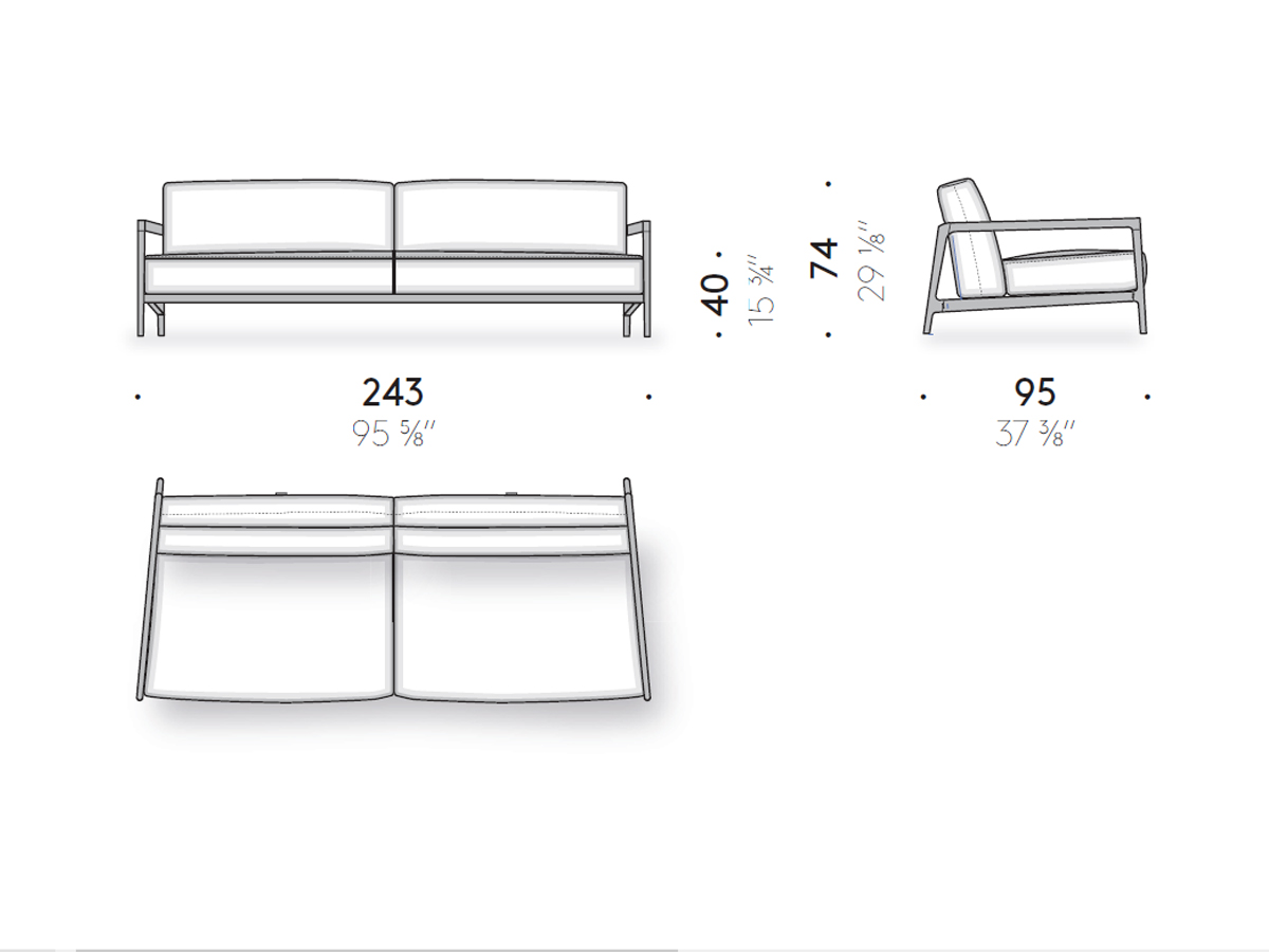 De Padova Everyday Life Open Sofa Outdoor 3 Seater