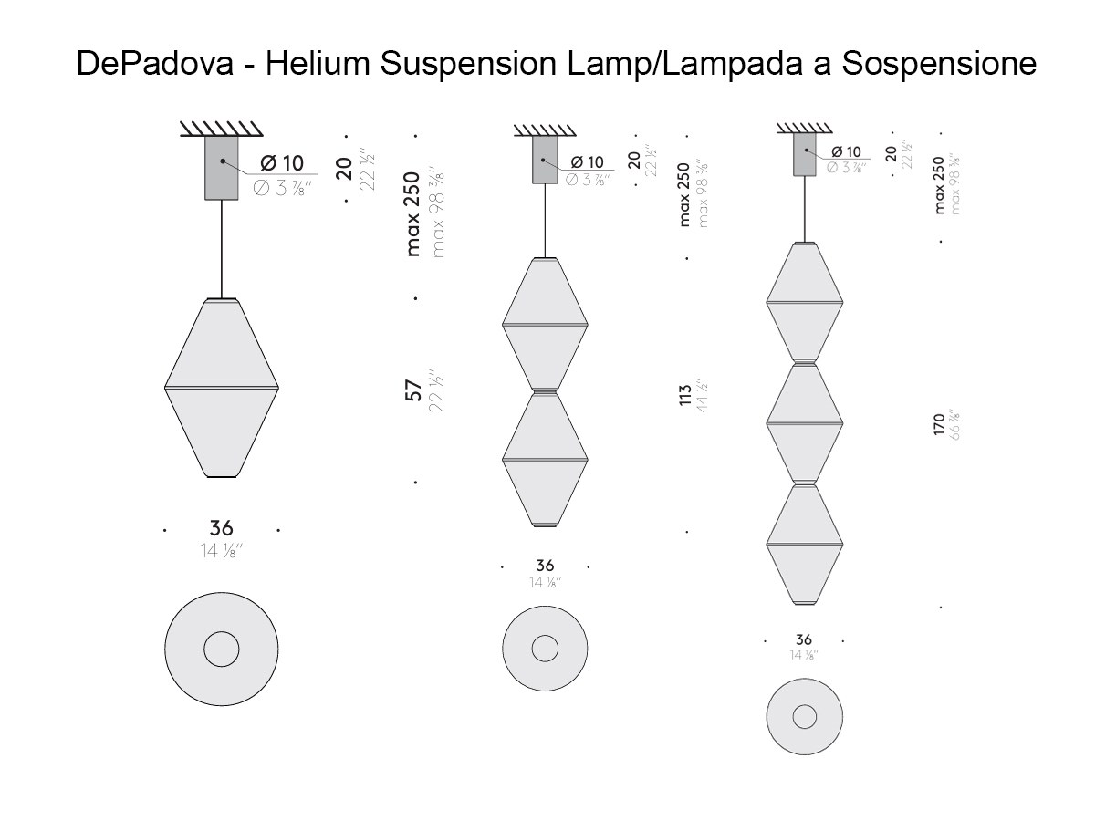 De Padova Helium Suspension Lamp