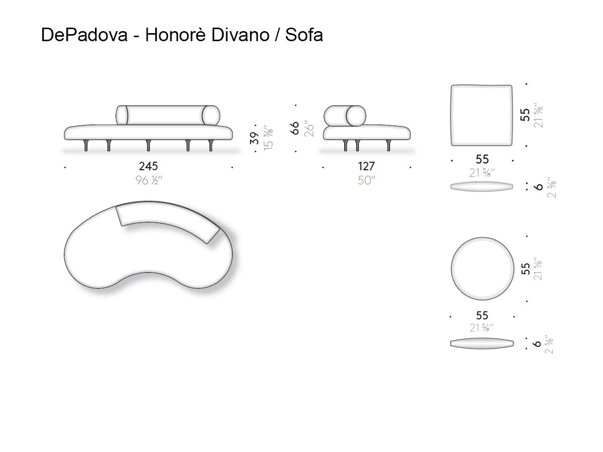 De Padova Honore Sofa L 245 Cm Cat D4 Coira Naturale