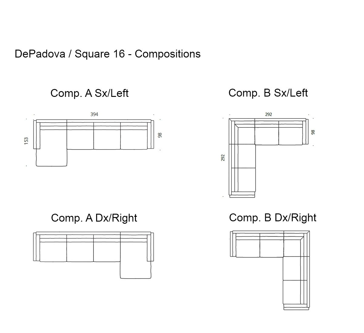 De Padova Square 16 Sofa Collection