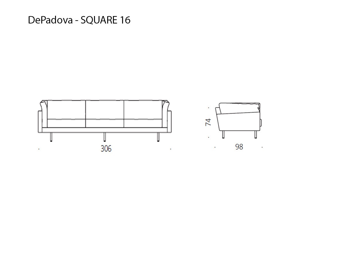 De Padova Square 16 Three Seater Sofa