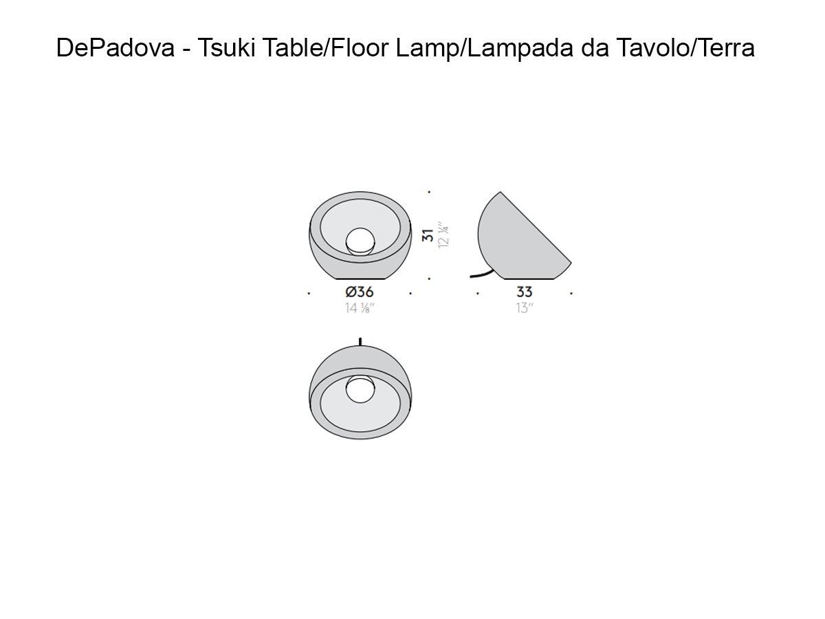 De Padova Tsuki Floor Table Lamp