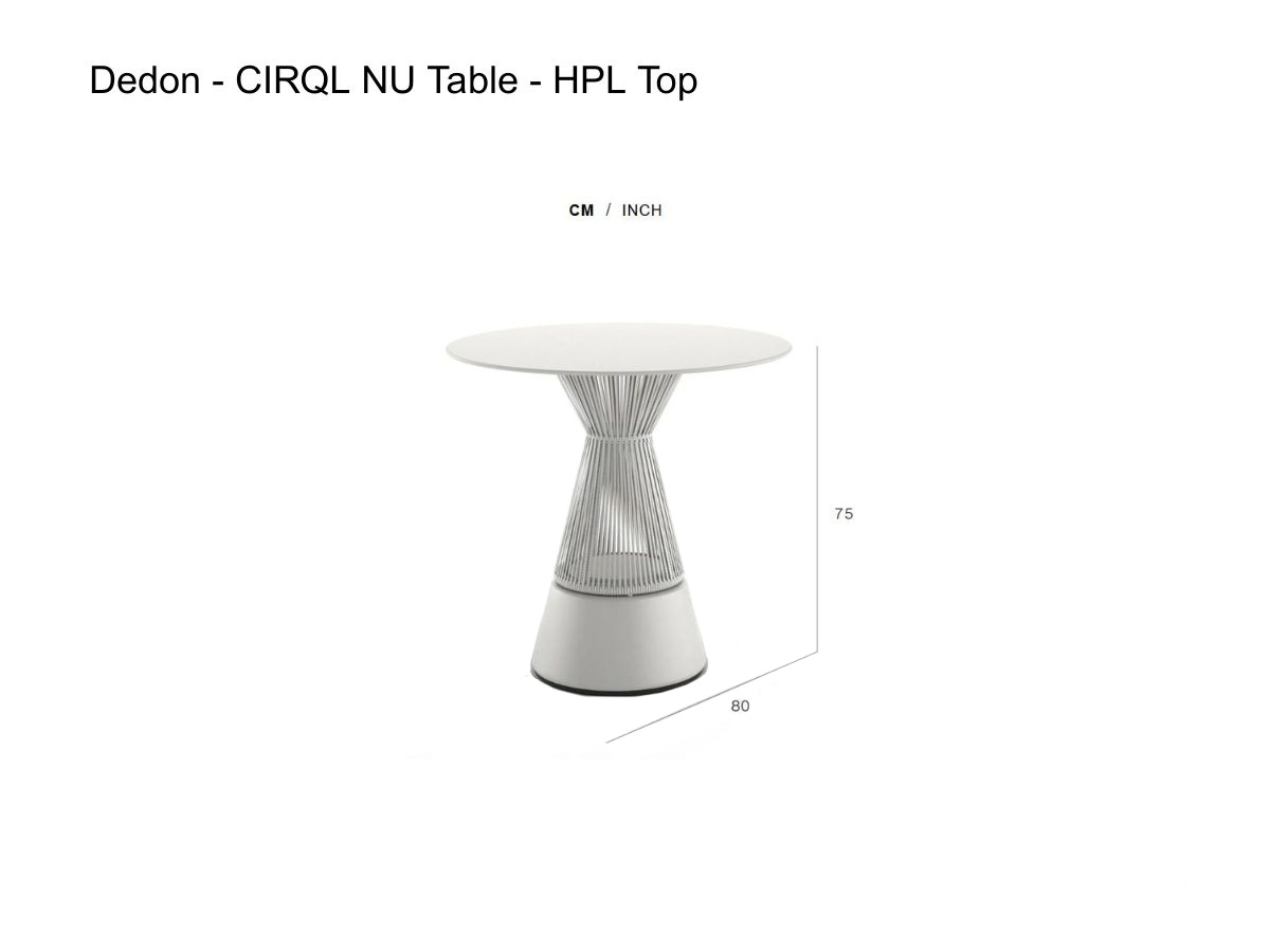 Dedon Cirql Nu Table Hpl Top