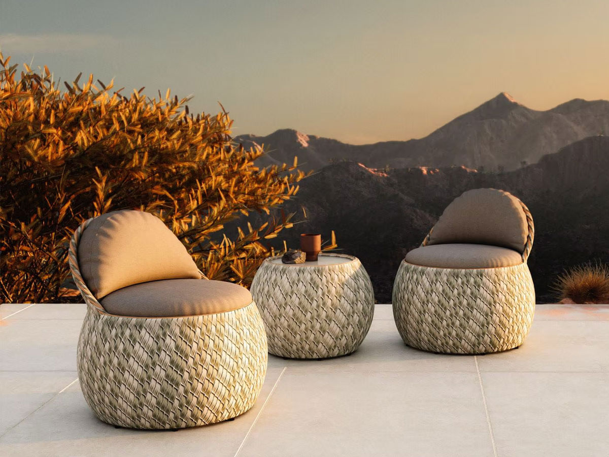 Dedon Dala Side Table Stone Glass Stone