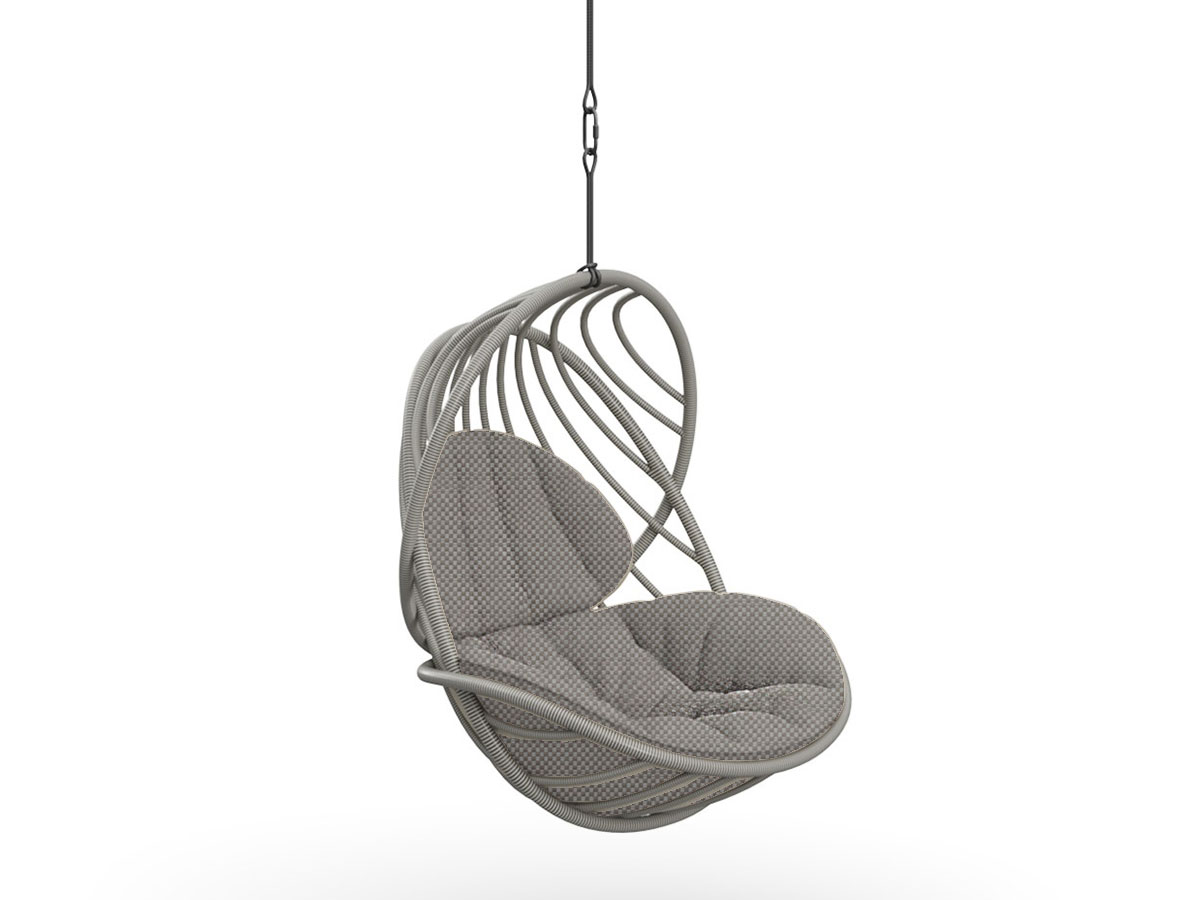 Dedon Kida Hanging Lounge Chair 171 Ease Touch Cushion 472 Natural Taupe