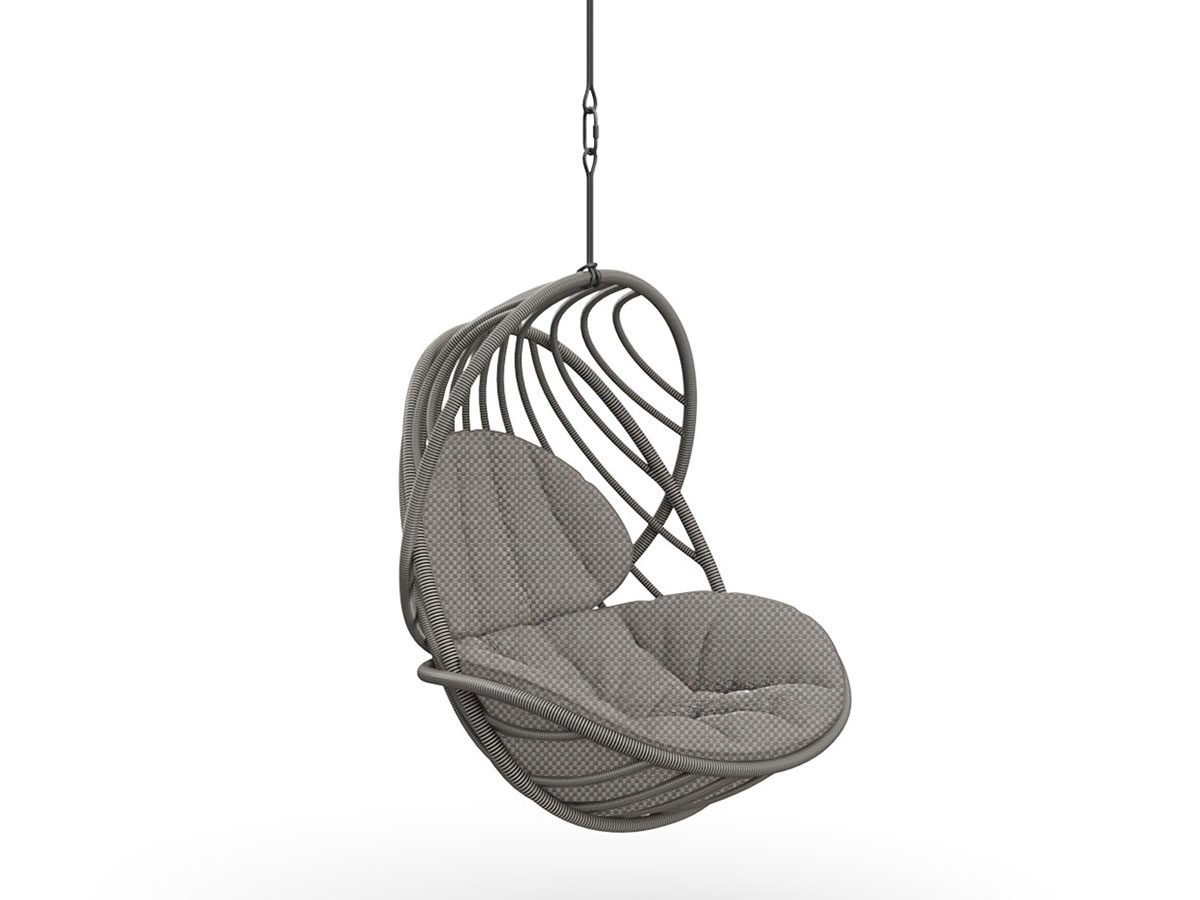Dedon Kida Hanging Lounge Chair 172 Dust Touch Cushion 472 Natural Taupe
