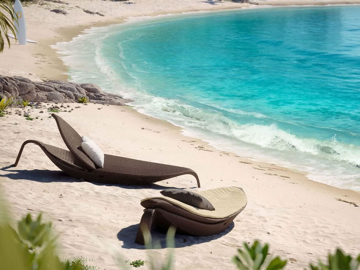 Dedon Leaf Beach Chair With Gas Spring